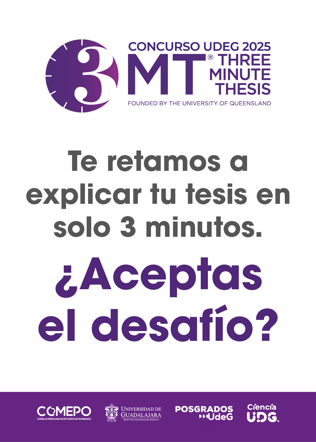 Participa en el Concurso Universidad de Guadalajara 3MT 2025 ,regístrate antes del 12 de julio