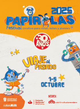 Festival creativo para niñas, niños y jóvenes.   “Viaje al pasado”.   Del 1 al 5 de octubre Sedes: Conjunto Santander de Artes Escénicas y Pabellón Cultural Universitario.   Consulta el programa de actividades y adquiere tus boletos en 👉 https://papirolas.udg.mx/