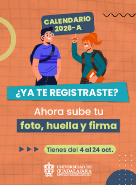 Ya te registraste? Ahora sube tu foto, huella y firma a https://escolar.udg.mx/ 