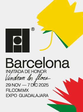 Imagen del cartel de la FIL con Barcelona como invitado