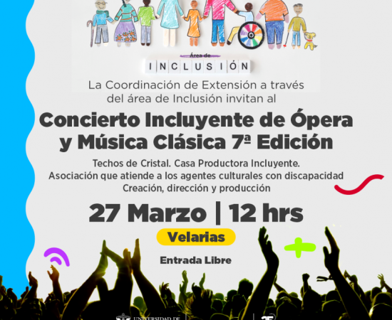 Postal del Concierto incluyente de ópera y música clásica