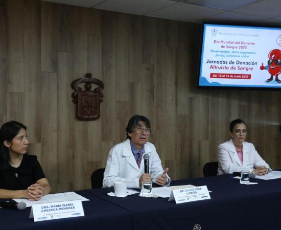 Rueda de prensa de la Campaña de donación altruista de sangre en los Hospitales Civiles de Guadalajara 