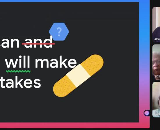 Captura de pantalla donde aparecen los participantes del show ande tell